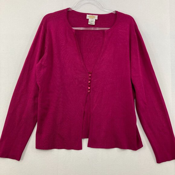 Vintage Talbots Large Purple Silk Blend Ultra Soft Lightweight Cardigan Preppy - Picture 1 of 9